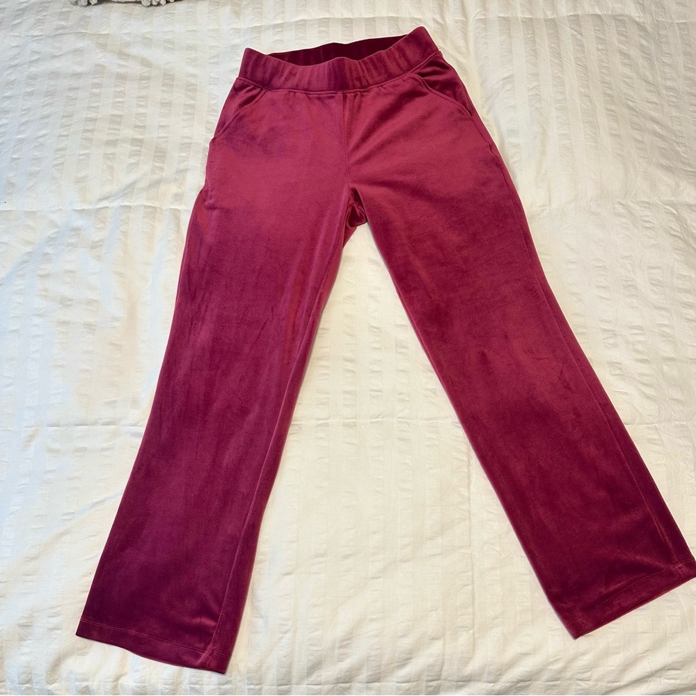 Nicole Miller Women’s Velvet Pants in Burgundy